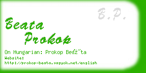 beata prokop business card